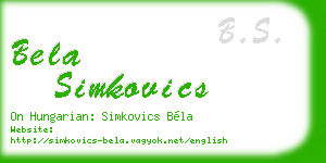 bela simkovics business card